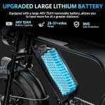 OUXI V8 Electric Bike Adults, Electric Mountain Bike with 750W Motor 48V 15Ah Removable Larger Battery 31MPH 20'' Fat Tire E Bike Shi-Mano 7-Speed Adult Electric Bicycles (Black)
