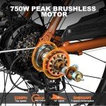 ACTBEST Core Electric Bike for Adults -468Wh Removable Built in Battery, Peak 750W Brushless Motor Mountain Ebike, 26X2.1 Tire Step Over Bicycle with 7 Speed, Max 50 Miles, Orange E-Bikes