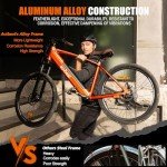 ACTBEST Core Electric Bike for Adults -468Wh Removable Built in Battery, Peak 750W Brushless Motor Mountain Ebike, 26X2.1 Tire Step Over Bicycle with 7 Speed, Max 50 Miles, Orange E-Bikes