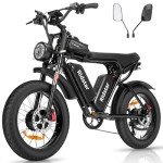 Ridstar Dual Motor Electric Bike for Adults 2000W 52V 40Ah Batteries Dirt Bike, 37MPH and 180 Miles, 20" Fat Tires, Full Suspension, Shimano 7 Speed E-Bike, Bicicleta electrica para adultos