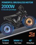 Ridstar Dual Motor Electric Bike for Adults 2000W 52V 40Ah Batteries Dirt Bike, 37MPH and 180 Miles, 20" Fat Tires, Full Suspension, Shimano 7 Speed E-Bike, Bicicleta electrica para adultos