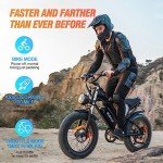 Ridstar Dual Motor Electric Bike for Adults 2000W 52V 40Ah Batteries Dirt Bike, 37MPH and 180 Miles, 20" Fat Tires, Full Suspension, Shimano 7 Speed E-Bike, Bicicleta electrica para adultos