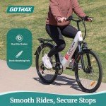 Gotrax Endura 26" Electric Bike with 28 Miles (Pedal-assist1) by 36V Battery, 15.5Mph Power by 250W, 3 Pedal-Assist Levels & Adjustable Seat, 7-Speed & Front Shock Absorber for Adult Bicycle White