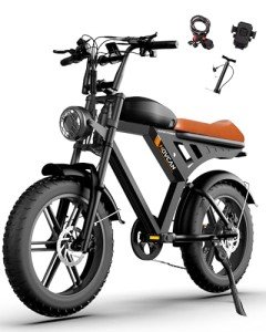 MOVCAN Electric Bike for Adults 1000W Motor(Peak 1500W),48V/15.6AH,Up to 28MPH & 70 Miles,20" Fat Tire Ebike,7 Speed Gear Full Suspension for Off-Road Electric Bicycle Electric Dirt Bike Motorcycle