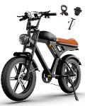 MOVCAN Electric Bike for Adults 1000W Motor(Peak 1500W),48V/15.6AH,Up to 28MPH & 70 Miles,20" Fat Tire Ebike,7 Speed Gear Full Suspension for Off-Road Electric Bicycle Electric Dirt Bike Motorcycle