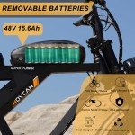 MOVCAN Electric Bike for Adults 1000W Motor(Peak 1500W),48V/15.6AH,Up to 28MPH & 70 Miles,20" Fat Tire Ebike,7 Speed Gear Full Suspension for Off-Road Electric Bicycle Electric Dirt Bike Motorcycle