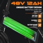 HITWAY Electric Bike for Adults 20" x4.0 Fat Tire Electric Bicycle with 750W Motor, Foldable Ebkie with 48V 12AH Removable Battery E Bike Long Range 20-55mile with 7 Gears, UL2849 Certified
