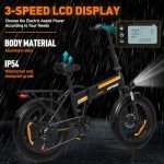 HITWAY Electric Bike for Adults 20" x4.0 Fat Tire Electric Bicycle with 750W Motor, Foldable Ebkie with 48V 12AH Removable Battery E Bike Long Range 20-55mile with 7 Gears, UL2849 Certified