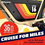 Razor Rambler 16 – 36V Electric Minibike with Retro Style, Up to 15.5 MPH, Up to 11.5 Miles Range, Wide, Rugged 16" Air-Filled Tires, Powerful 350 Watt Hub-Driven Motor , Tan