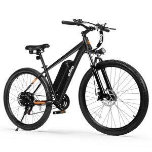 Qlife Racer Electric Bike for Adults - 21-Speed Mountain Lightweight Ebike with 500W Peak Brushless Motor, 375Wh Removable Battery, 26X2.1 Tire Step Over E-MTB,E Bikes Black Classic
