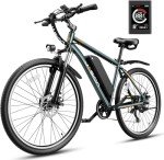 Jasion EB5 Plus Electric Bike, 480 WH Removeable Battery, 750W Peak Motor Electric Mountain Bike, 20MPH Ebike for Adults with Front Fork Suspension