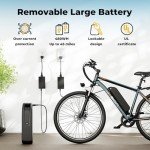 Jasion EB5 Plus Electric Bike, 480 WH Removeable Battery, 750W Peak Motor Electric Mountain Bike, 20MPH Ebike for Adults with Front Fork Suspension