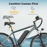 Jasion EB5 Plus Electric Bike, 480 WH Removeable Battery, 750W Peak Motor Electric Mountain Bike, 20MPH Ebike for Adults with Front Fork Suspension