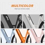 Qlife Cityone Electric Bike for Adults 26" Step-Through 22MPH Ebike with 2.1" Tire,UL2849 Certified Built-in Removable Battery,Peak 750W Motor Ebikes with 7 Speed,Commuter E Bicycle, Pink w/F Basket