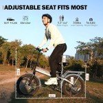 ACTBEST Electric Bike for Adults Peak 1000W,55Miles 28Mph Top Speed, 20" Fat Tire Folding Electric Bicycle, 48V 10.4Ah Removable Battery Ebike with 35 Speed and Front Suspension,SpeedyB/2
