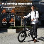 ACTBEST Electric Bike for Adults Peak 1000W,55Miles 28Mph Top Speed, 20" Fat Tire Folding Electric Bicycle, 48V 10.4Ah Removable Battery Ebike with 35 Speed and Front Suspension,SpeedyB/2