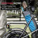 Windone S14 Electric Bike for Adults, Max 19MPH Speed & 28 Miles Range (PAS), 500W Peak Motor and Lightweight & Portable, Dual Shock Absorbers Electric Bicycle, 14" Foldable ebike for Adults