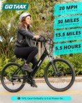 Gotrax Dolphin 26" Electric Bike, Max Range 30Miles(Pedal-assist1)&20Mph Power by 350W, 5 Pedal-Assist Levels&Front Suspension, 7-Speed&Boost Mode, City E-Bike for Adult Leisure Riding/Commuting White