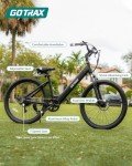 Gotrax Dolphin 26" Electric Bike, Max Range 30Miles(Pedal-assist1)&20Mph Power by 350W, 5 Pedal-Assist Levels&Front Suspension, 7-Speed&Boost Mode, City E-Bike for Adult Leisure Riding/Commuting White