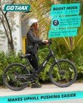 Gotrax Dolphin 26" Electric Bike, Max Range 30Miles(Pedal-assist1)&20Mph Power by 350W, 5 Pedal-Assist Levels&Front Suspension, 7-Speed&Boost Mode, City E-Bike for Adult Leisure Riding/Commuting White