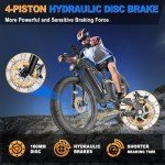 FREESKY 48V 23AH Ebike, 35MPH Full Suspension Electric Mountain Bike, 1500W Electric Bike for Adults, 26" Fat Tire Off-road Adult Electric Bicycle, 7 Speed, 90 Miles Range, UL Certified Eurostar Ultra
