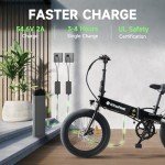isinwheel U5 Electric Bike Adult 500W, 20" Folding Bikes, 20MPH Max Range 45+ Mile, 48V 374.4Wh Removable Battery, Weighs Only 48.5lbs, Suitable for Leisure Riding&Commuting (Black)