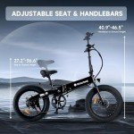 isinwheel U5 Electric Bike Adult 500W, 20" Folding Bikes, 20MPH Max Range 45+ Mile, 48V 374.4Wh Removable Battery, Weighs Only 48.5lbs, Suitable for Leisure Riding&Commuting (Black)