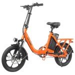 Gotrax NEPHELE 16" Folding Electric Bike, Max Range 28Miles(Pedal-assist) &15.5Mph Power by 350W Motor, Front Suspension&Adjustable Seat and Handlebar, Commuter Electric Bicycle for Adult/Teens Orange
