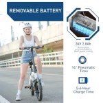 Hiboy C1 Electric Bike for Adults, Max 20MPH Speed & 43.5 Miles Range（PAS）, 500W Peak Motor and Removable Battery, Front Suspension Electric Bicycle, 14" Foldable ebike for Adults and Teens