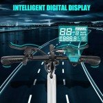 ANCHEER Folding Electric Bike for Adults, 374Wh Ebike, 20MPH Electric Bikes, 14" Foldable Electric Bicycle, 20-50 Miles Electric Bikes, E Bike, LCD Display, Dual Suspension, UL 2849 Certification