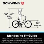 Schwinn Mendocino Electric Cruiser Bike for Adults, 20MPH eBike, Up to 35-55 Miles on a Single Charge, 26-Inch Wheels, 6-Speed, Pedal Assist with Throttle, Charcoal Grey