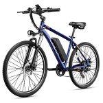 Jasion EB5 Electric Bike for Adults with 360Wh Removable Battery, 40Miles 20MPH Commuting Electric Mountain Bike with 350W Brushless Motor, 7-Speed, 26" Tires and Front Fork Suspension