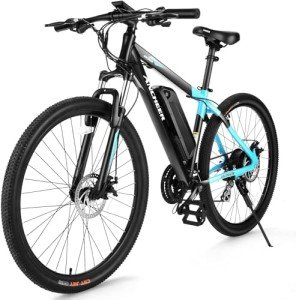 ANCHEER Hummmer Electric Bike for Adults 27.5'' Peak 750W Electric Mountain Bike/Ebike, 3 Hours Fast Charge, 55 Miles Electric Bicycle with 48v/499Wh Battery, LCD Display, 21/24 Speed Gears
