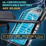 DRIFT.SLIDE 1500W Peak Power Electric Bike for Adults, 28 MPH 60 Miles Electric Moped Style Bike, 48V 20.8 Ah UL 2849 Removable Battery, 7 Speed 20" All Terrain Fat Tire Ebike (J1)