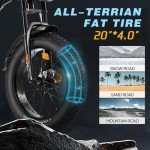 DRIFT.SLIDE 1500W Peak Power Electric Bike for Adults, 28 MPH 60 Miles Electric Moped Style Bike, 48V 20.8 Ah UL 2849 Removable Battery, 7 Speed 20" All Terrain Fat Tire Ebike (J1)