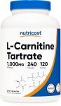 Nutricost 1000mg L-Carnitine Tartrate Capsules - 120 Servings