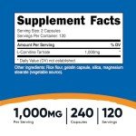Nutricost 1000mg L-Carnitine Tartrate Capsules - 120 Servings