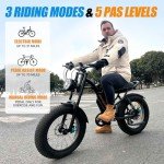 DRIFT.SLIDE 1500W Peak Power Electric Bike for Adults, 28 MPH 60 Miles Electric Moped Style Bike, 48V 20.8 Ah UL 2849 Removable Battery, 7 Speed 20" All Terrain Fat Tire Ebike (J1)
