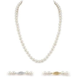 White Freshwater Cultured Pearl Necklace, 24" Matinee Length