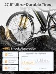 Heybike Race Max Electric Bike for Adults with 750W Peak Motor, 28mph Max Speed, 600WH Removable Battery Ebike, 27.5" Electric Mountain Bike with 7-Speed and Front Suspension