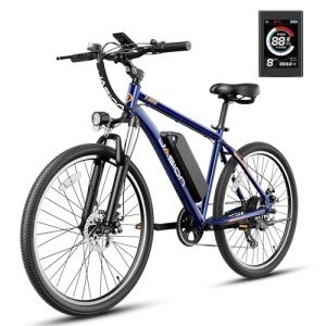 Jasion EB5 Electric Bike for Adults with 360Wh Removable Battery, 40Miles 20MPH Commuting Electric Mountain Bike with 350W Brushless Motor, 7-Speed, 26" Tires and Front Fork Suspension