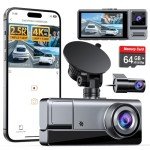 Icesky 3 Channel WiFi Dash Cam with 64GB Card