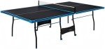 Black Blue Folding Table Tennis Set with Accessories & Wheels