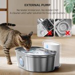Premium Stainless Steel Cat Water Fountain 67oz