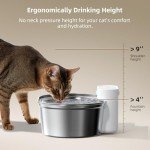 Premium Stainless Steel Cat Water Fountain 67oz