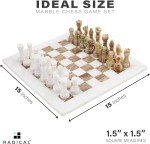 Handmade Marble Chess Set 15 Inches White/Green Onyx