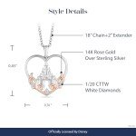Enchanted Disney Majestic Castle Necklace Pendant, 14K Rose Gold