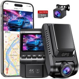 Dual Dash Cam with WiFi, GPS, and Night Vision