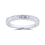 Kobelli Antique Wedding Band in 14k White Gold