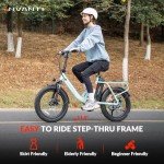 INVANTI Electric Bike, 20" Fat Tire Step-Thru Electric Bicycle, 900W Peak Motor 45 Miles 20MPH Top Speed, Dual Suspension & 7-Speed Folding Ebike for Adults with Rear Rack